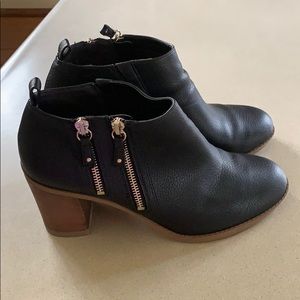 Dr Scholls women’s black leather heel ankle boots